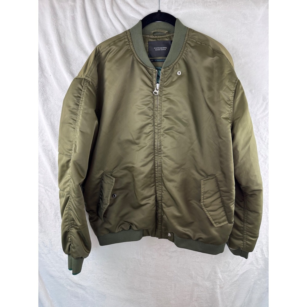 Scotch & Soda Bomber Jacket Women Size 2‎ M Olive Green Minimalist